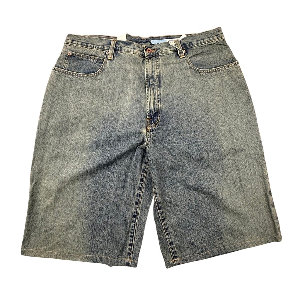 VTG Azzure Mens Baggy Denim Shorts Size 40 Blue Medium Wash Y2K Streetwear NWT